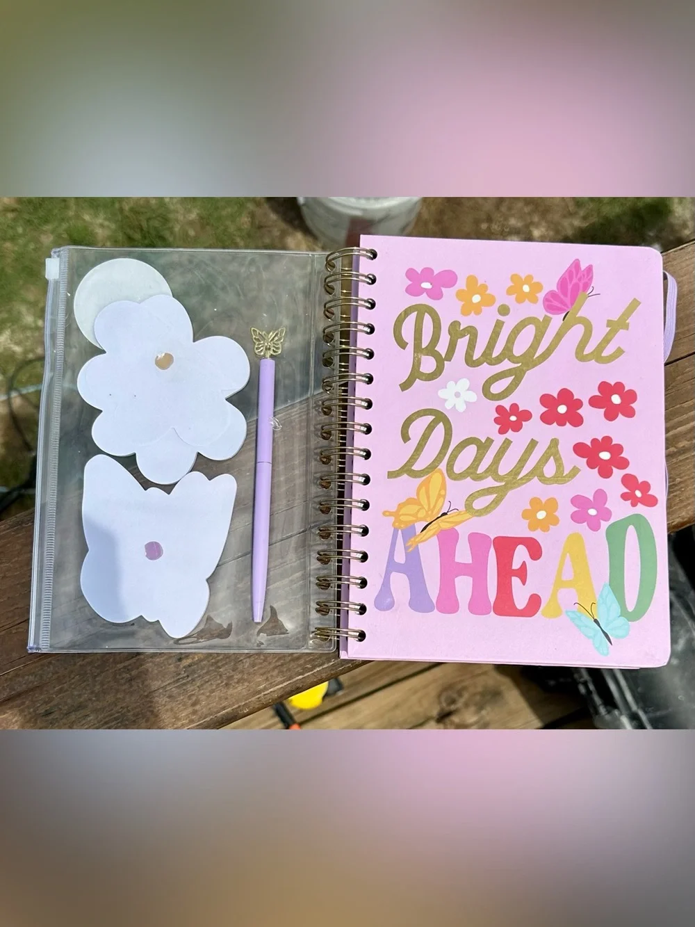 Bright Days are Ahead Hardcover Spiral Notebook Set with Pen